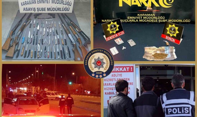 Karaman Emniyeti'nin asayiş, narkotik ve trafik uygulamaları devam ediyor