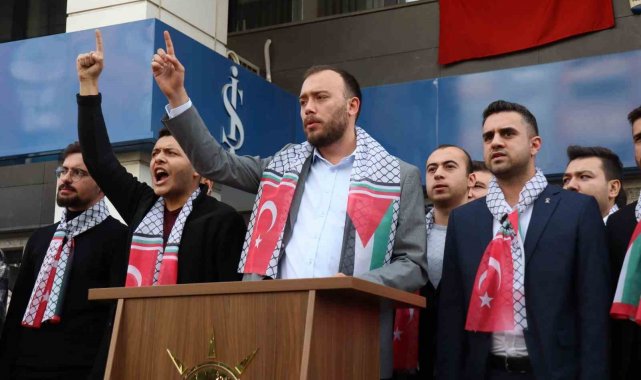 Kütahya'da AK Partili gençlerden İsrail'e tepki