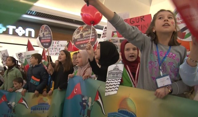 Kütahyalı çocuklar, Filistinli akranlarına destek için yürüdü