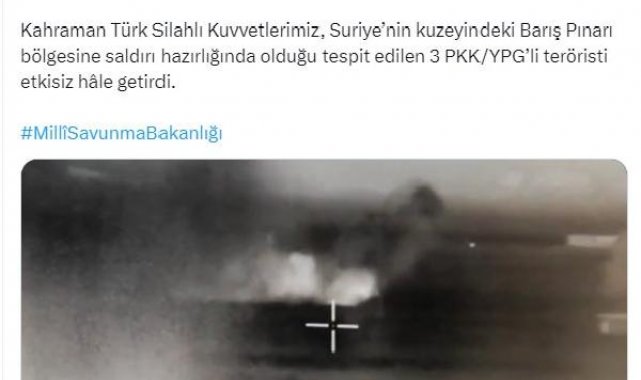 MSB: 3 terörist etkisiz hale getirildi