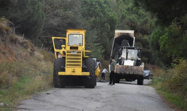 Sinop'ta sıcak asfalt çalışmaları