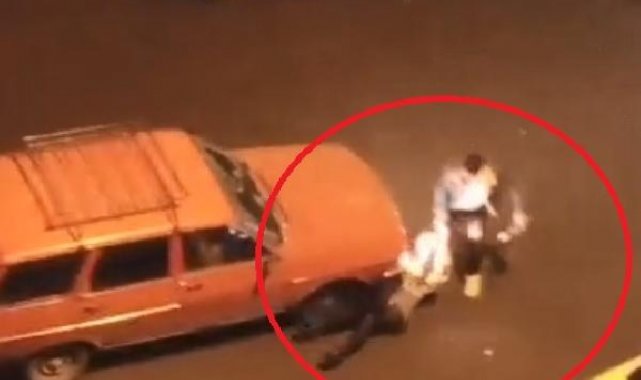 Sokakta saçından tuttuğu kadını sürükleyip, darbetti; o anlar kamerada