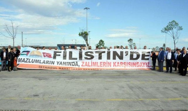 Taksicilerden 'Filistin halkının yanındayız' mesajı