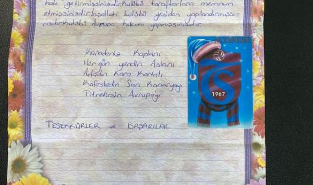 Trabzonspor'a, taraftarından 100'üncü yıl mektubu