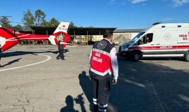 Üzerine çaydanlık devrilen bebek, hava ambulansıyla sevk edildi