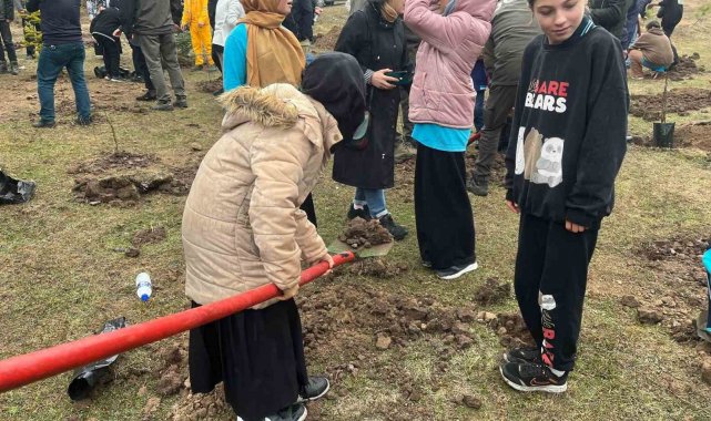 Yağmura aldırış etmediler, Cumhuriyet'in 100. yılı için fidan diktiler
