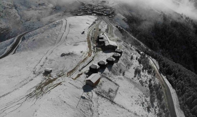 Zigana Kayak Tesislerine sezonun ilk karı yağdı, eşsiz görüntüler ortaya çıktı