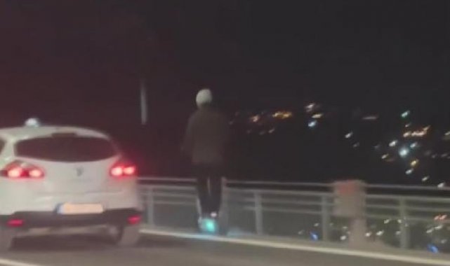 15 Temmuz Şehitler Köprüsü'nde skuter kullanan sürücüye para cezası