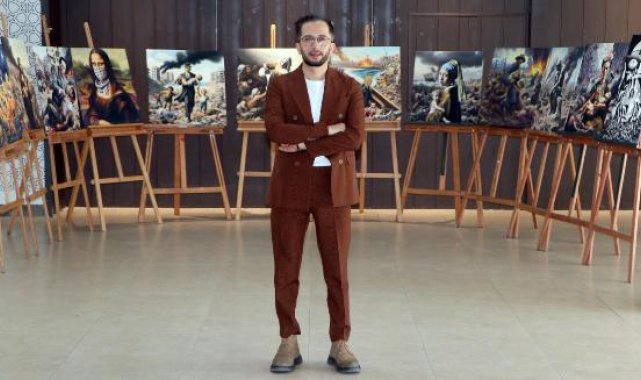 'Mona Lisa'yı Filistinli bebeği kurtarırken, 'Süt döken kadın'ı çocuklara süt verirken tuvale aktardı