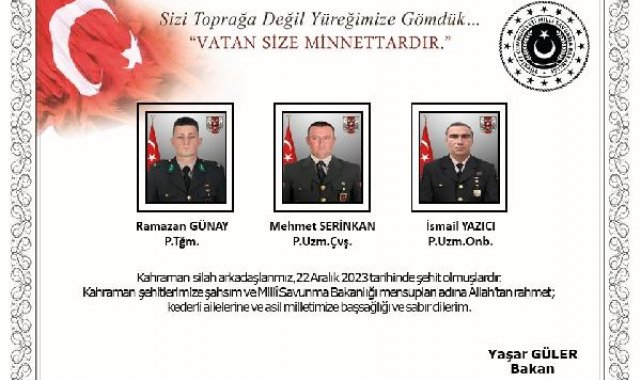 6 şehidin kimliği açıklandı