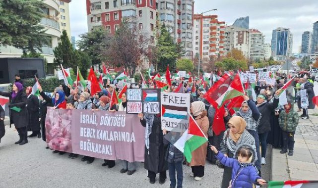 Ankara'da Filistin'e destek yürüyüşü