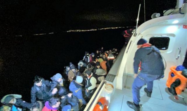 Aydın'da sürüklenen bottaki 51 kaçak göçmen kurtarıldı