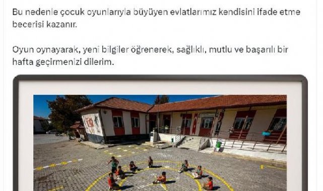Bakan Tekin: Çocuk oyunları, en etkili öğrenme ve gelişme aracıdır