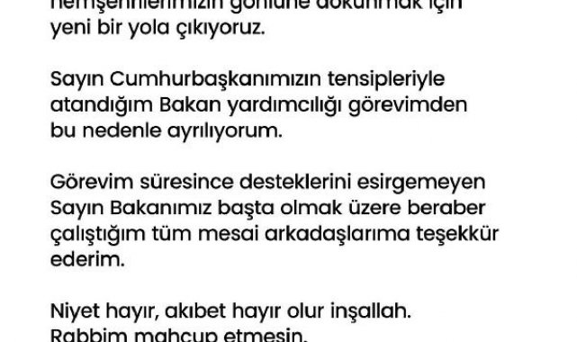 Bakan Yardımcısı Veysel Tiryaki, belediye başkan adaylığı için görevinden istifa etti