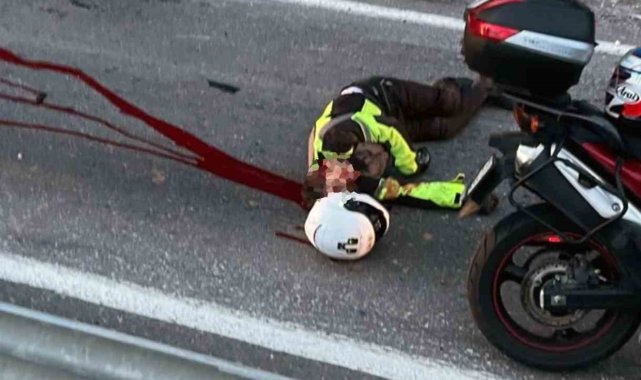 Bariyerlere çarpan motosiklet sürücüsü ağır yaralandı