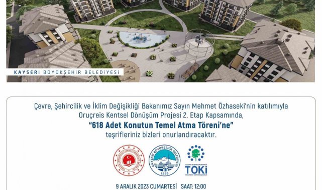 Başkan Büyükkılıç'tan 'ikinci etap' müjdesi: 618 adet konutun temeli atılıyor