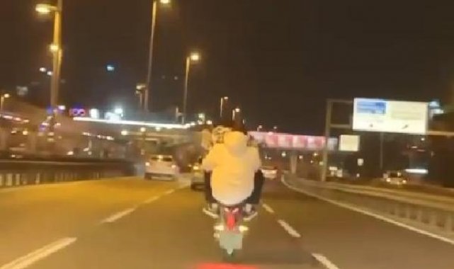 Beşiktaş'ta motosiklet sürücüsünden tehlikeli hareketler