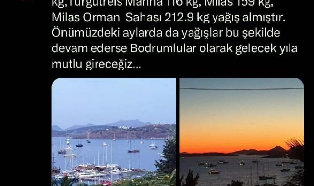 Bodrum ve Milas'ta kasımda yağmur bereketi