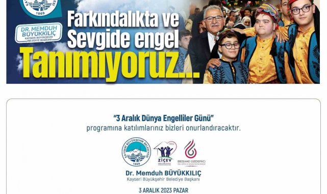 Büyükşehir belediyesinden 3 Aralık Dünya Engelliler Günü programı