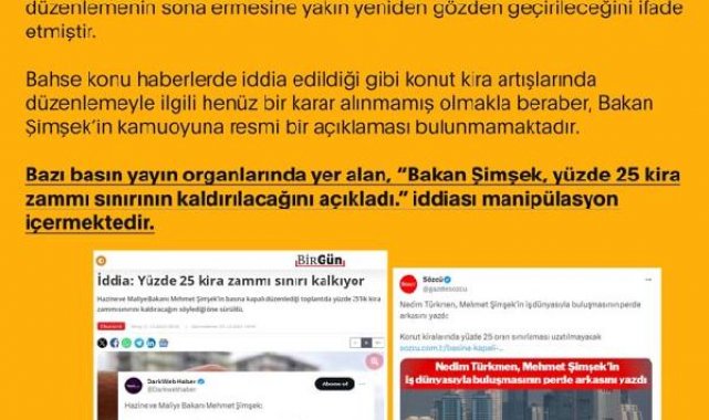 Dezenformasyonla Mücadele Merkezi'nden 'yüzde 25 kira zammı sınırı' açıklaması