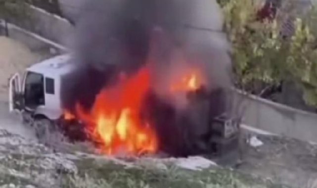 Diyarbakır'da akaryakıt yüklü tanker alev aldı