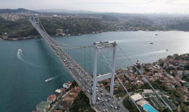 Fatih Sultan Mehmet Köprüsü'ndeki çalışmalar havadan görüntülendi