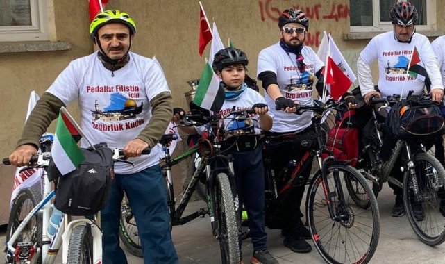 Filistin'e destek için 41 saat pedal çevirdiler