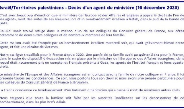 Fransa Dışişleri Bakanlığı, İsrail'den Refah saldırısı için açıklama talep etti