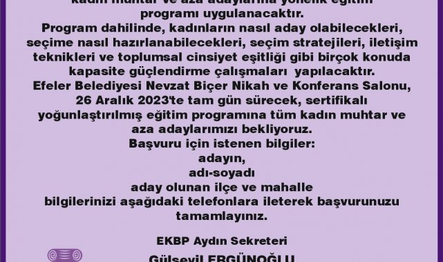 Kadın Muhtarlar Akademisi başlıyor