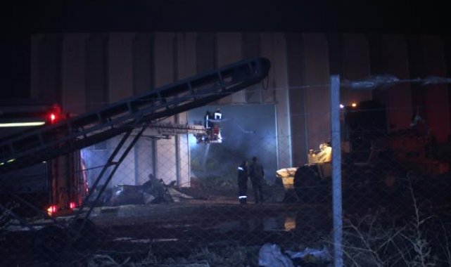Karaman'da pelet fabrikasında yangın