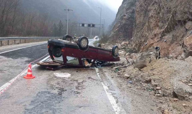 Kontrolden çıkan otomobil takla attı: 1 yaralı