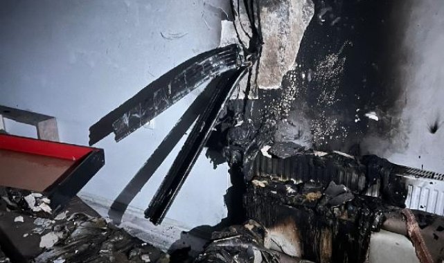 Mardin'de, klima motorunun patladığı evde yangın çıktı