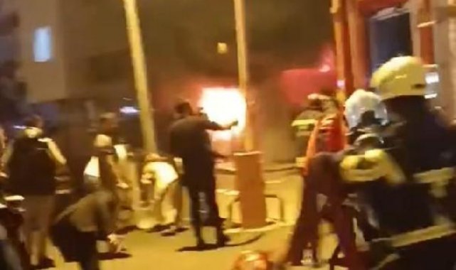 Rize'de oto aksesuar deposunda yangın