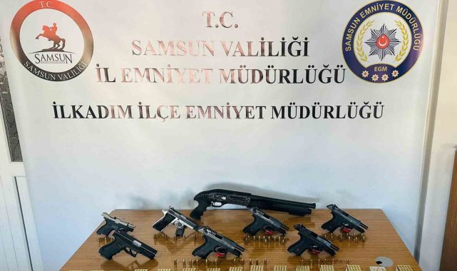Samsun'da 6 ruhsatsız tabanca ele geçti