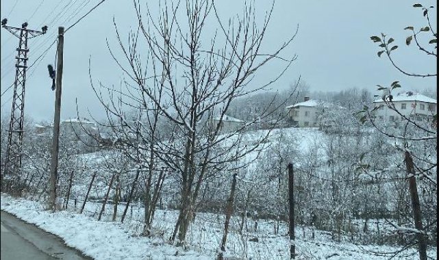 Samsun'un 3 ilçesinde kar yağışı