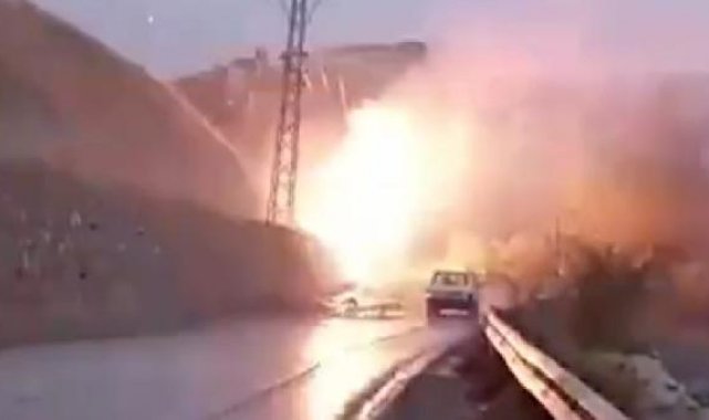 Şanlıurfa'da trafoda patlama kamerada