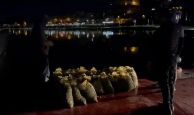 Sarıyer'de kaçak avlanan 1.5 ton midye denize döküldü