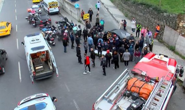 Şişli'de otomobilin çarptığı motosikletli yaralandı