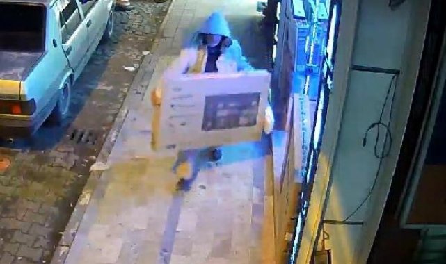 Televizyon hırsızlığı kamerada