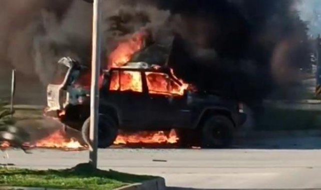 Yanan cipin patlama anı kamerada