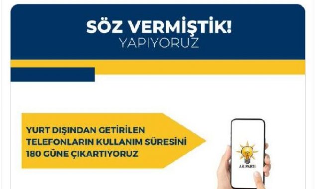 Yurt dışı telefonların kullanım süresi 180 güne çıkarılacak