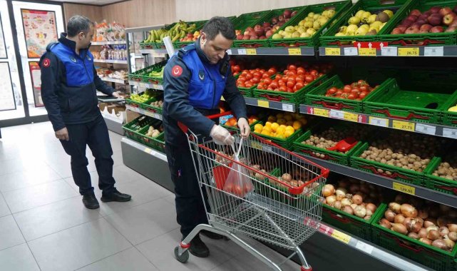 Zabıtadan marketlerde fiyat ve tartı denetimi