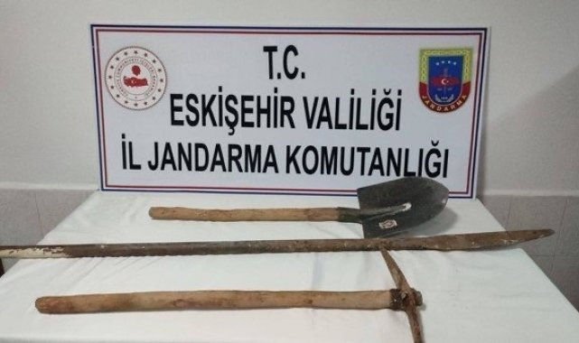 Jandarma ekiplerinden kaçak kazıya suçüstü