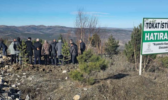 Soğuk havaya aldırmayan Tokatlılar fidan dikmek için birbirleriyle yarıştı