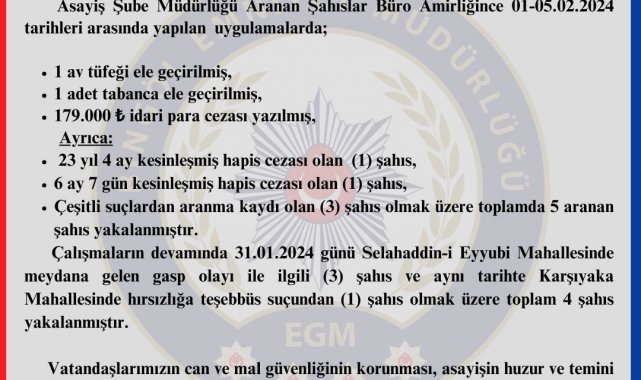 Bingöl'de aranan 5 şahıs yakalandı