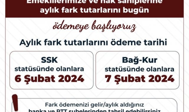 Emekli aylık farkları ödenmeye başlandı