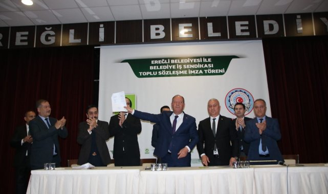 Ereğli Belediyesi ile Belediye İş Sendikası toplu sözleşme imza töreni