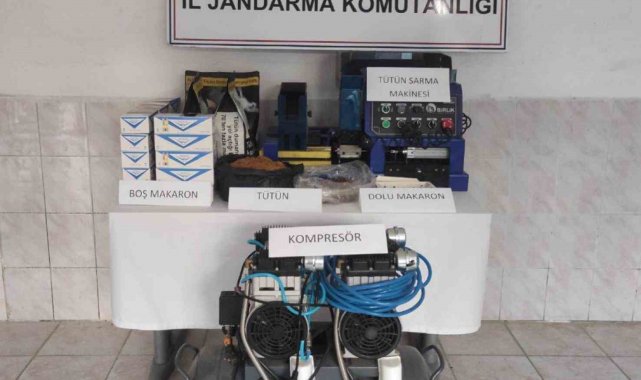 Jandarmadan kaçak tütün satıcılarına baskın