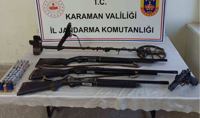 Karaman'da çalıntı ve kaçak silah operasyonu: 1 gözaltı