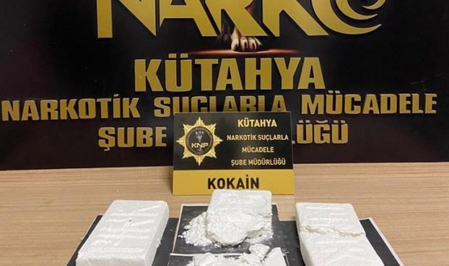 Kütahya'da aracında 3 bin 16 gram kokain ele geçirilen şahıs tutuklandı